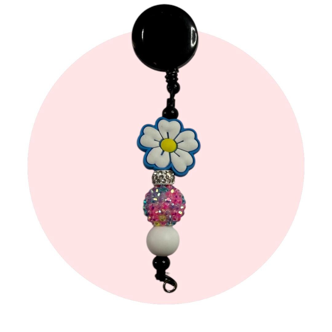 💙 Blue Flower Sparkle ID Clip 💙