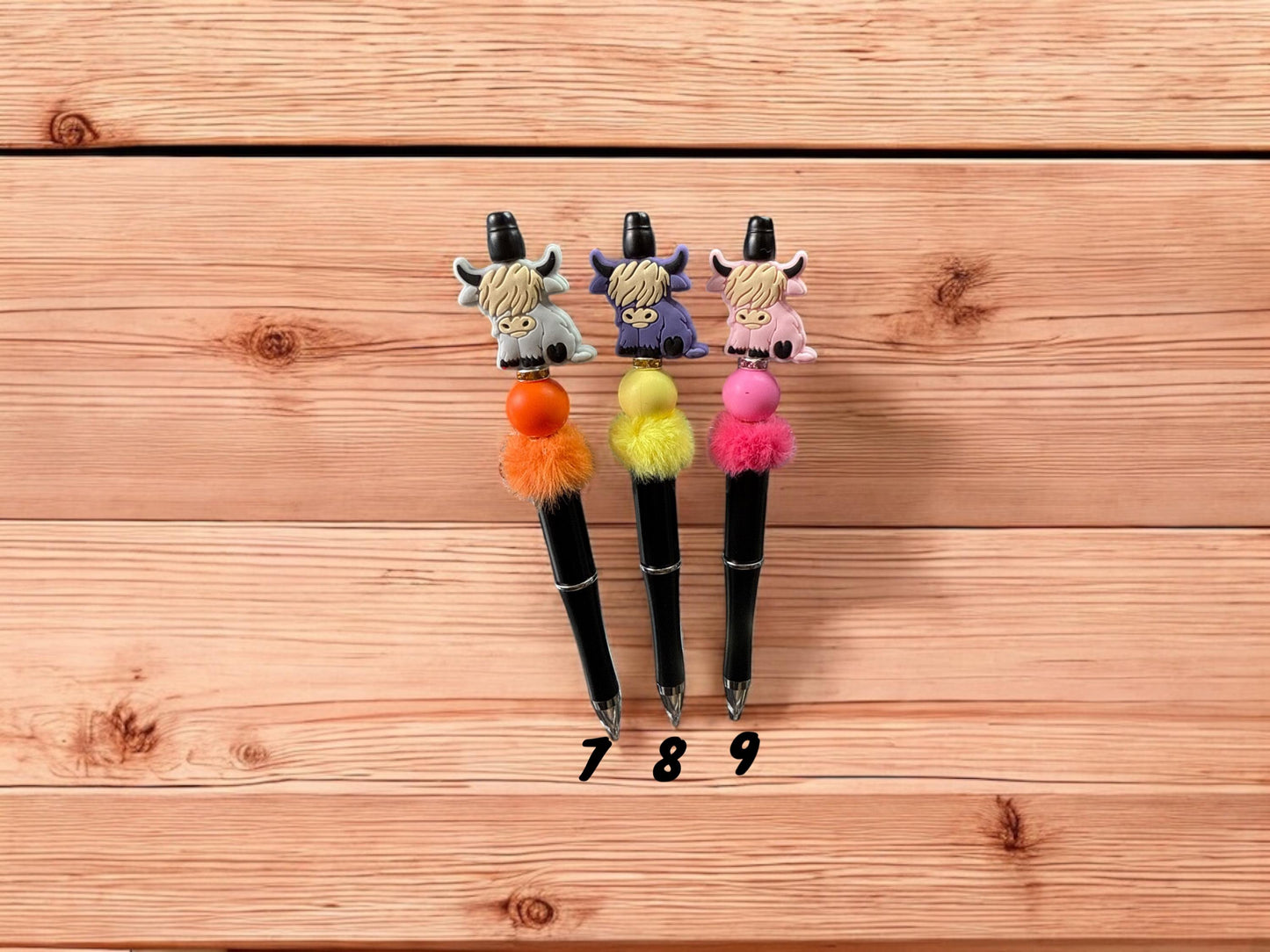 Highland Cow Inspired Silicone Beaded Pens – Cute, Quirky & a Touch of Bling! 🐮✨