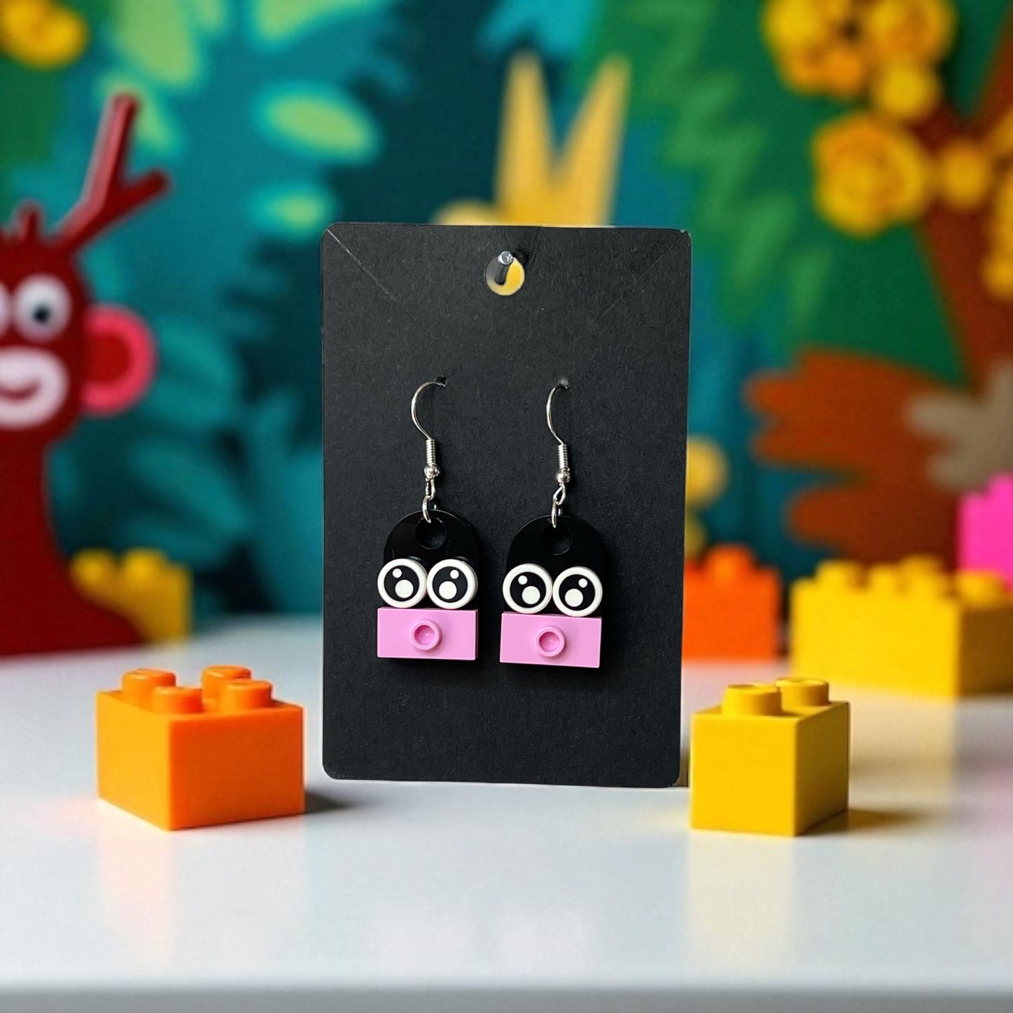 🐵✨ LEGO® Funky-MONKEY Drop-Hook Earrings 🐵✨