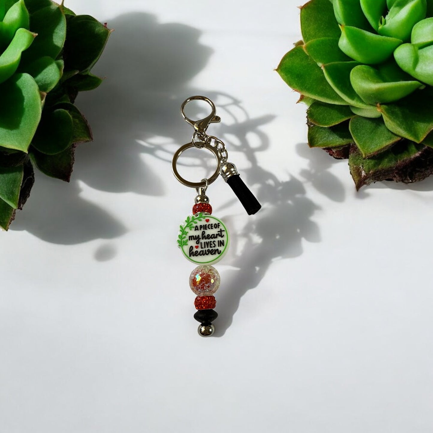 π A Piece of My Heart Lives in Heaven Memorial Keychain π