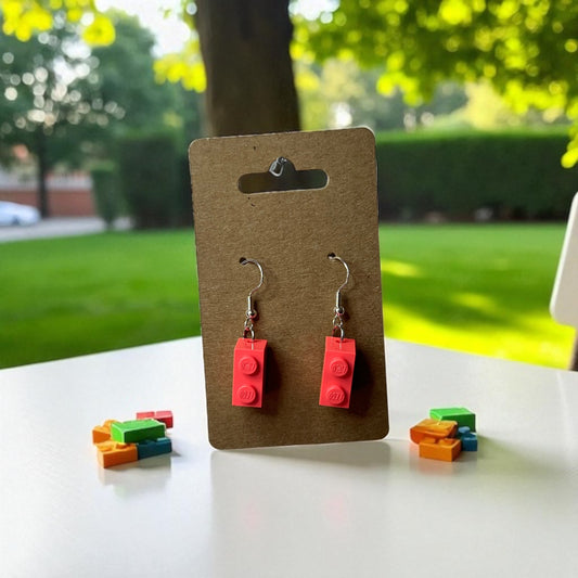 🧱✨ LEGO® 1x2 Brick Hook-Drop Earrings ✨🧱