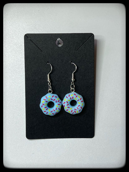 DONUT Silver Drop-Hook Earrings