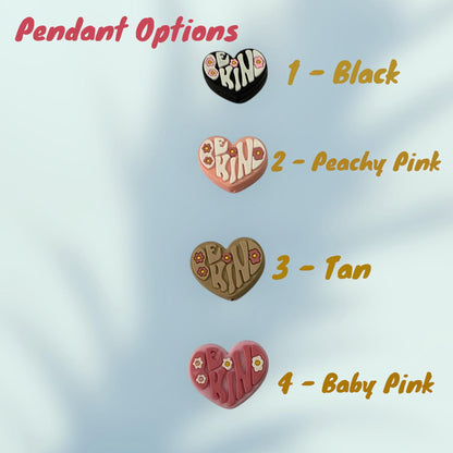 Be Kind Pendants with Sparkly Charms - Assorted Drink Bottle / Cup Charms (Silver Chain)