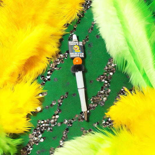 Whatever Life Throws at You, Duck!" Beaded Pen – Fun, Sassy, and Perfect for Every Mood