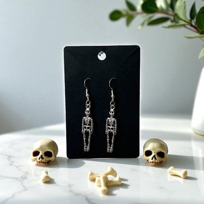 Halloween Skeleton & Ghost Drop-Hook Earrings – Multiple Hook Colours Available! 👻🎃