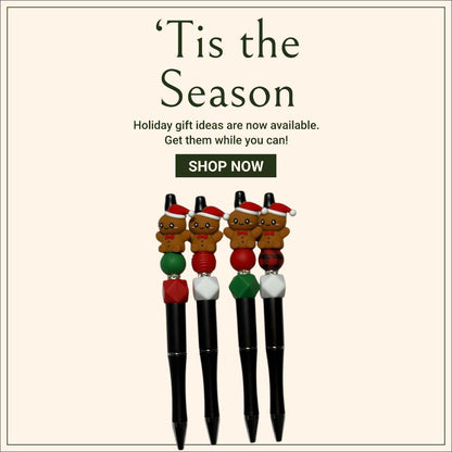 Christmas Gingerbread Beaded Pens