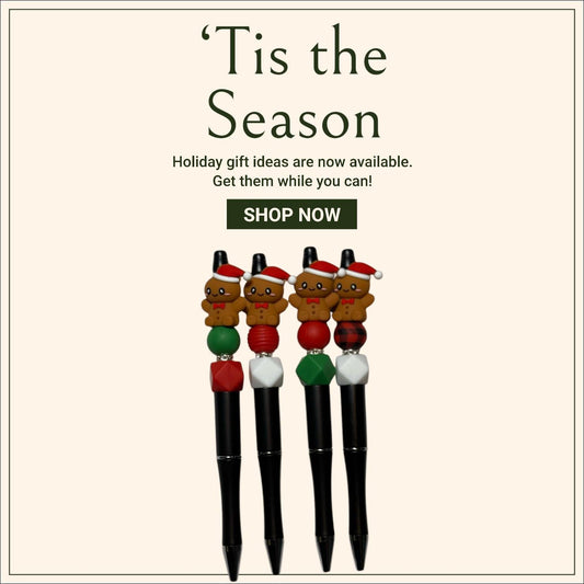 Christmas Gingerbread Beaded Pens