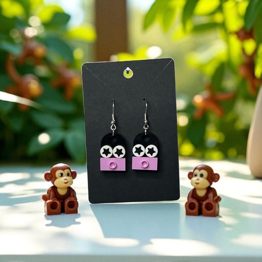 🐵✨ LEGO® Funky-MONKEY Drop-Hook Earrings 🐵✨