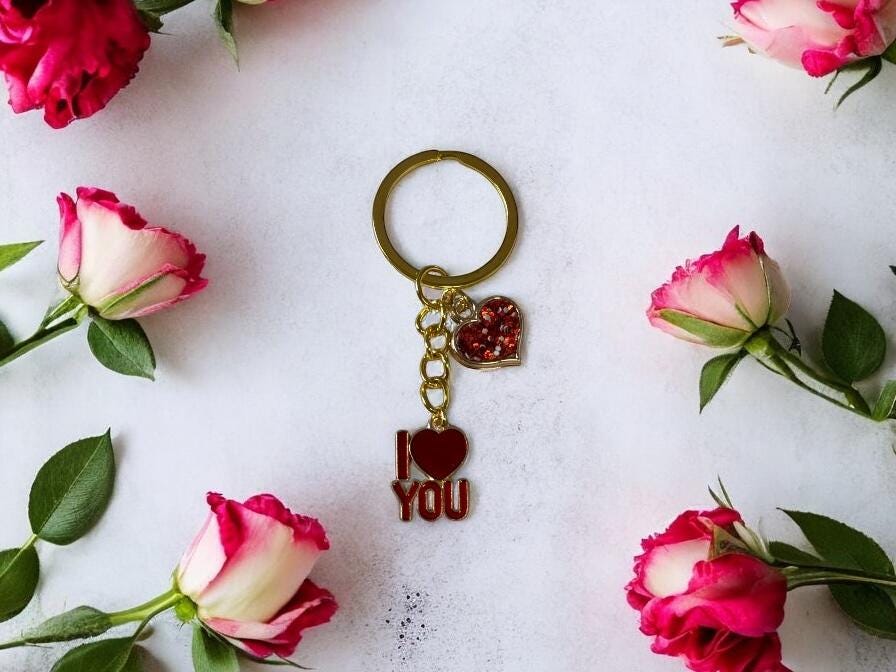 💖 “I LOVE You” Gold-Plated Keychain 💖