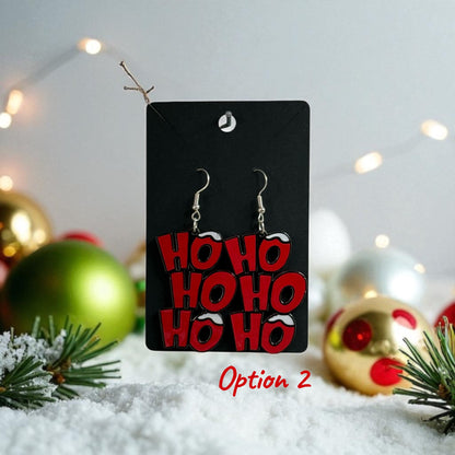 Christmas HO HO HO Drop-Hook Earrings