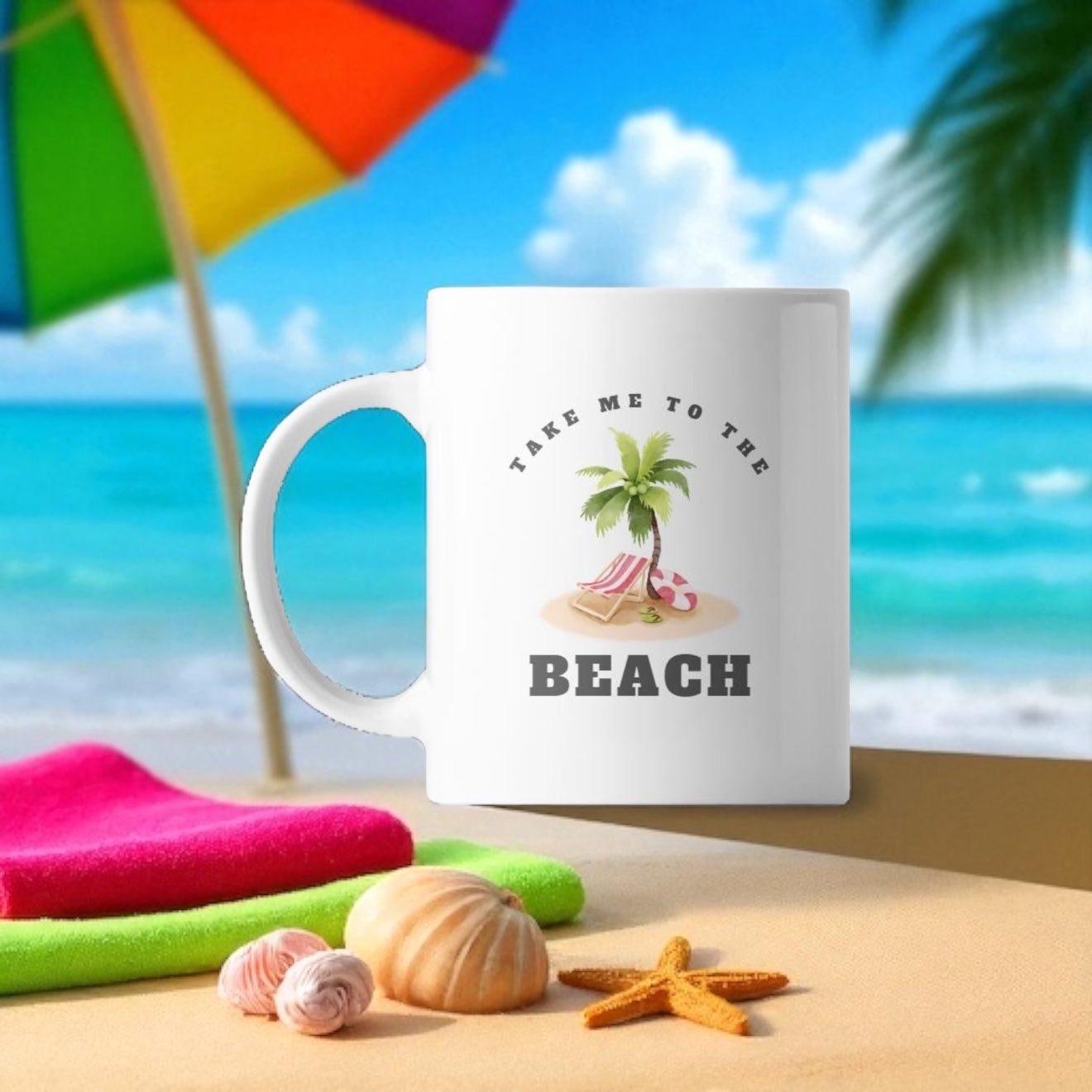 🌊 “Take Me to the Beach” Mug 🏖️