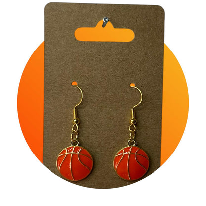 🏀 Basketball Gold-Plated Hook Earrings 🏀