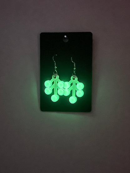 LEGO® GLOW in the Dark Trees on Hook-Drop Earrings