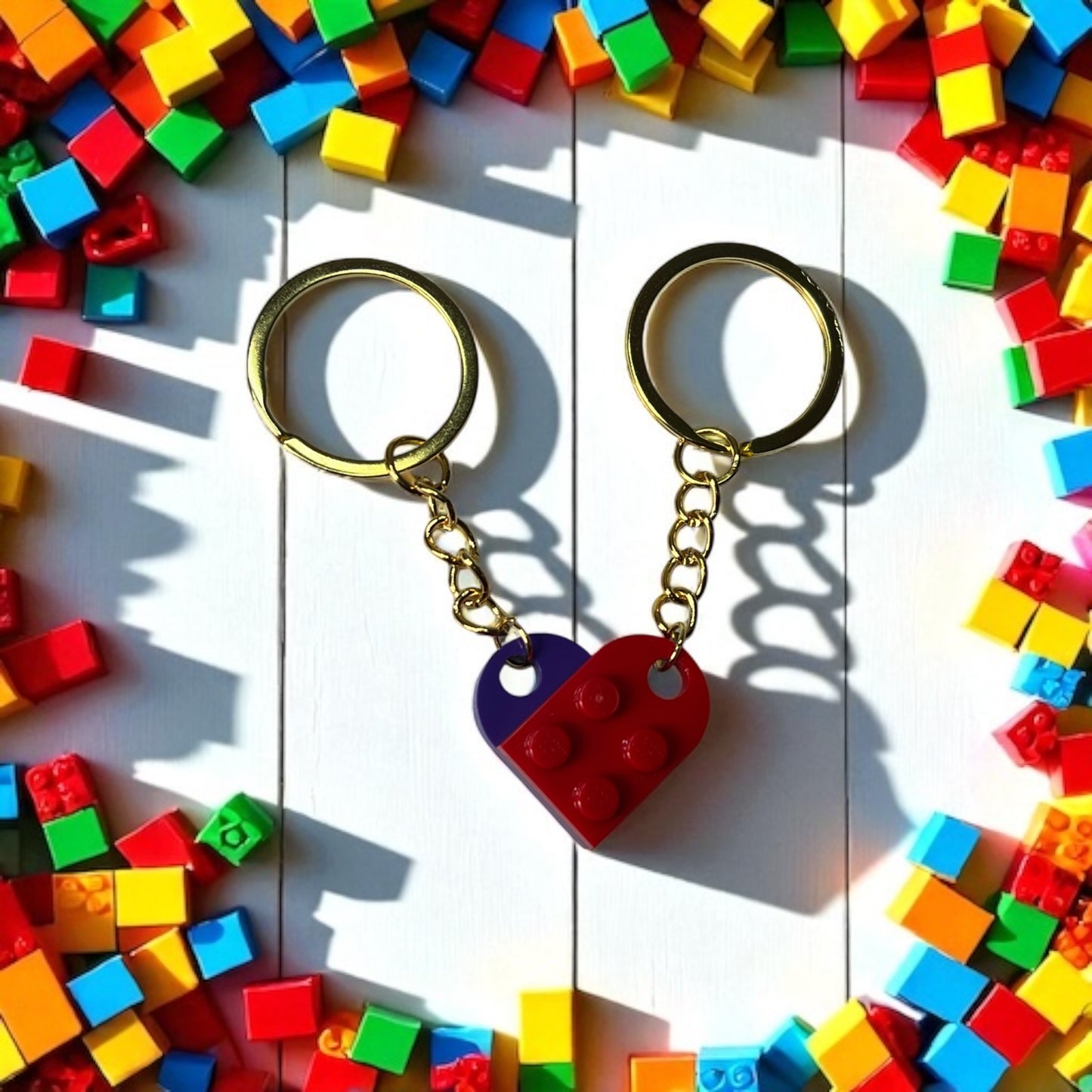 💖 LEGO® Heart Gold Keychains💖