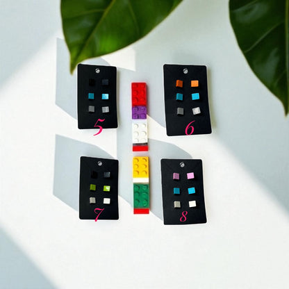 🧱 LEGO® MINI Slope 1x1 Plate Set on Silver Stud Earrings 🧱