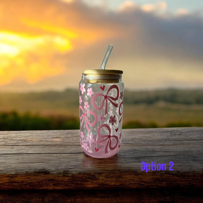 🎀 Ribbon UV-DTF Glass Tumbler — Sip With Purpose 🎀
