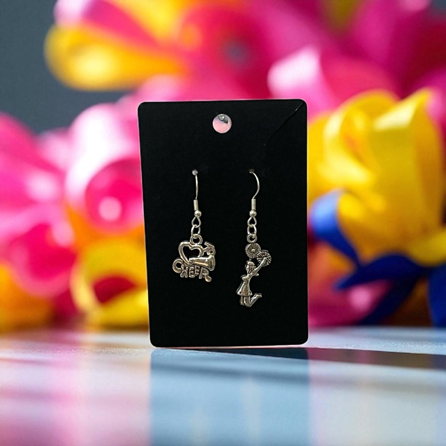 Cheer-Leading Mismatched Silver Drop Hook Earrings