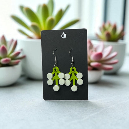 LEGO® GLOW in the Dark Trees on Hook-Drop Earrings