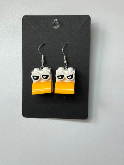 🦆✨ LEGO® Duck Silver Drop Hook Earrings 🦆✨