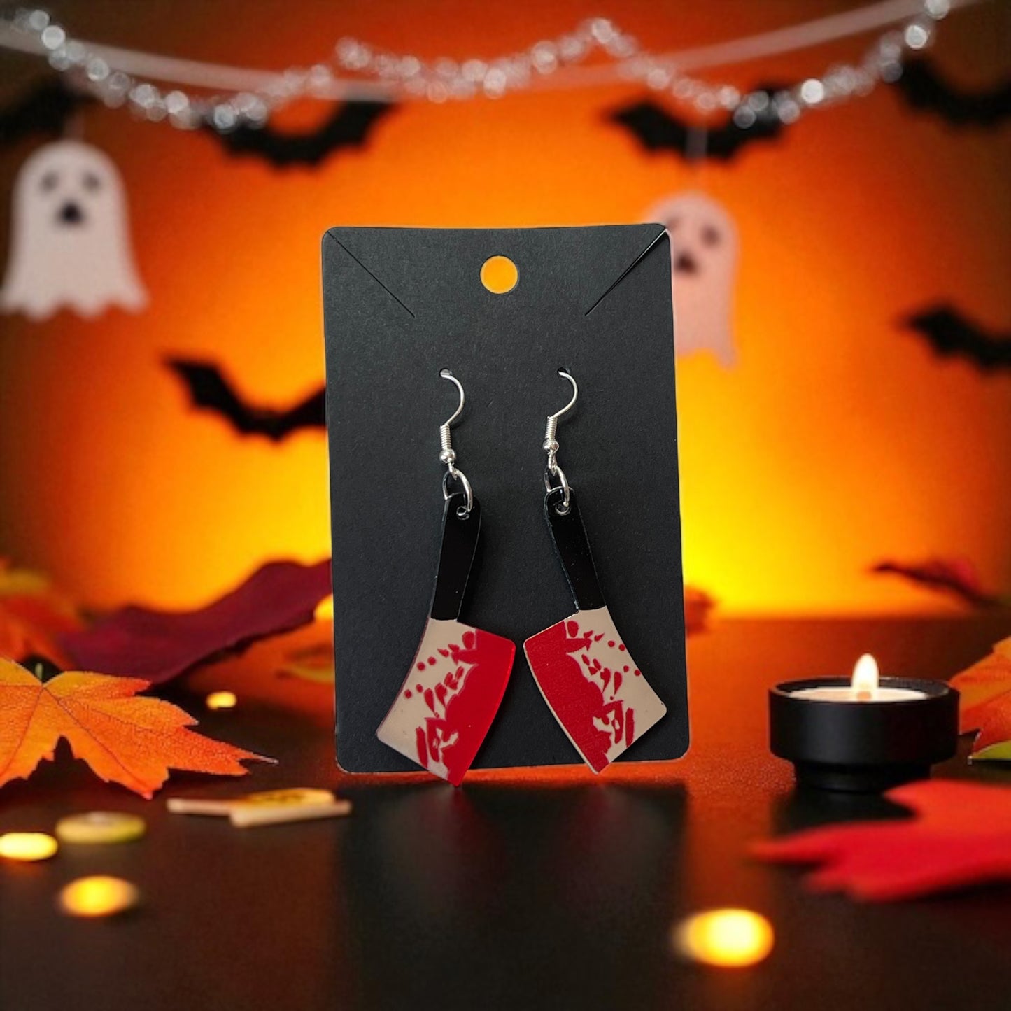 🎃🔪 Halloween Knife Drop-Hook Earrings 🎃🔪