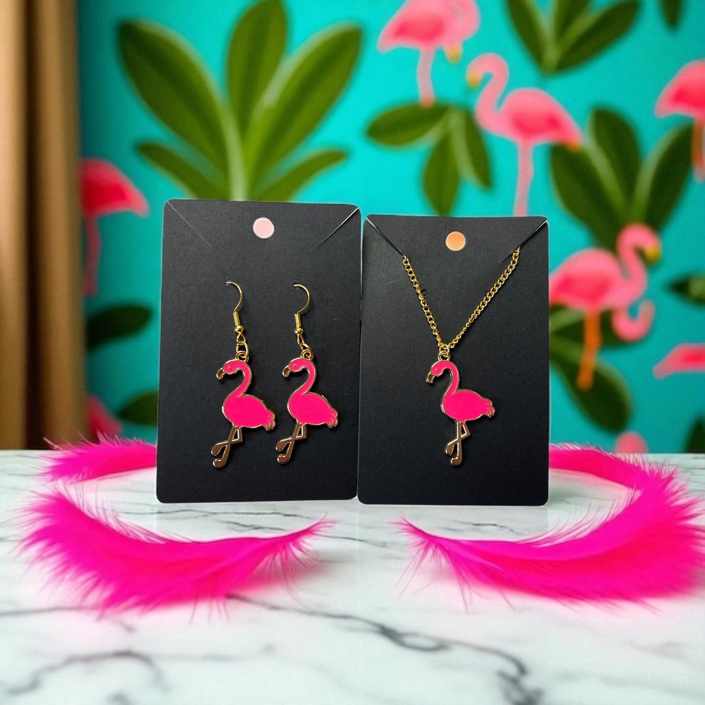 Flamingo Earrings & Necklace – Available Individually or as a Set!
