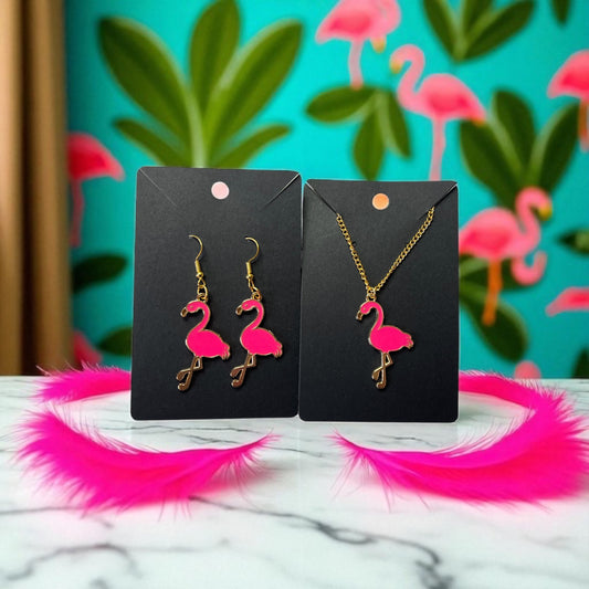 Flamingo Earrings & Necklace – Available Individually or as a Set!