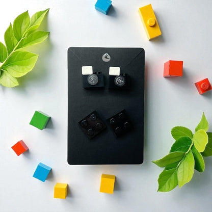 📸🧱 LEGO® Camera & Plate Stud Earrings Pack 🧱📸