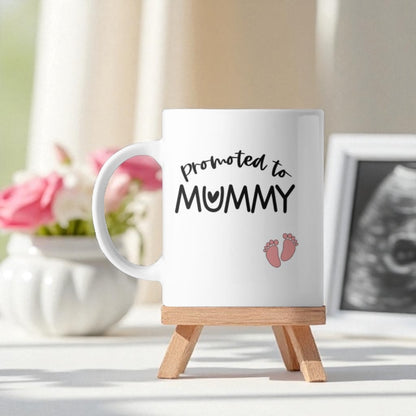👣 “Promoted to Mummy” Mug – Cheers to Your New Favourite Title! 💕