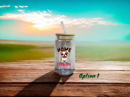 Puppy Love Glass Cups with Glass Straw 🐾