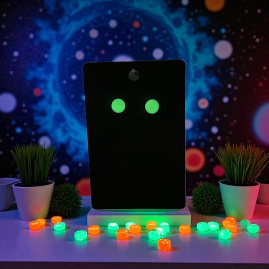 🌟 GLOW in the Dark LEGO® Studs on Silver Stud Earrings 🌟