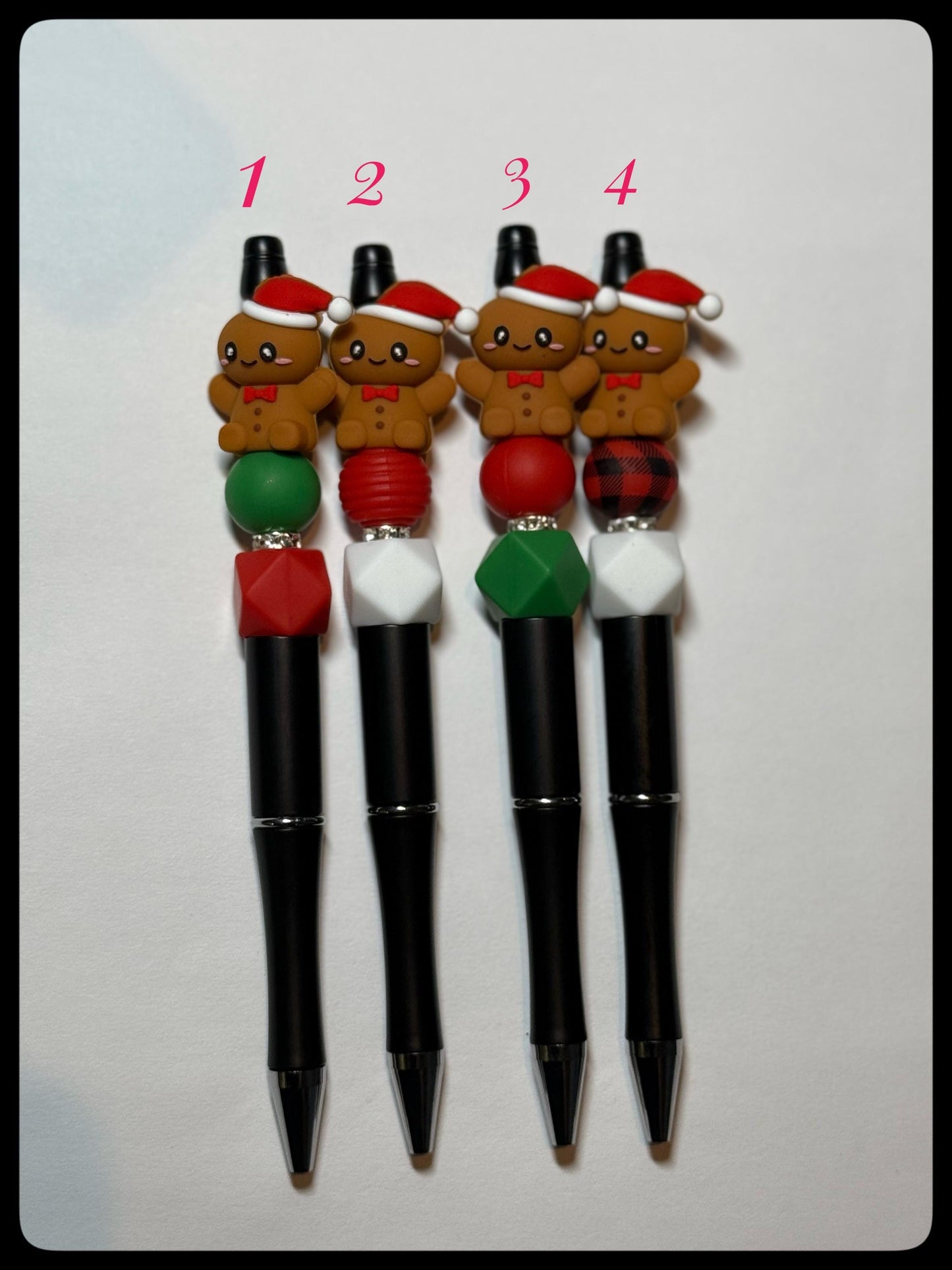 Christmas Gingerbread Beaded Pens