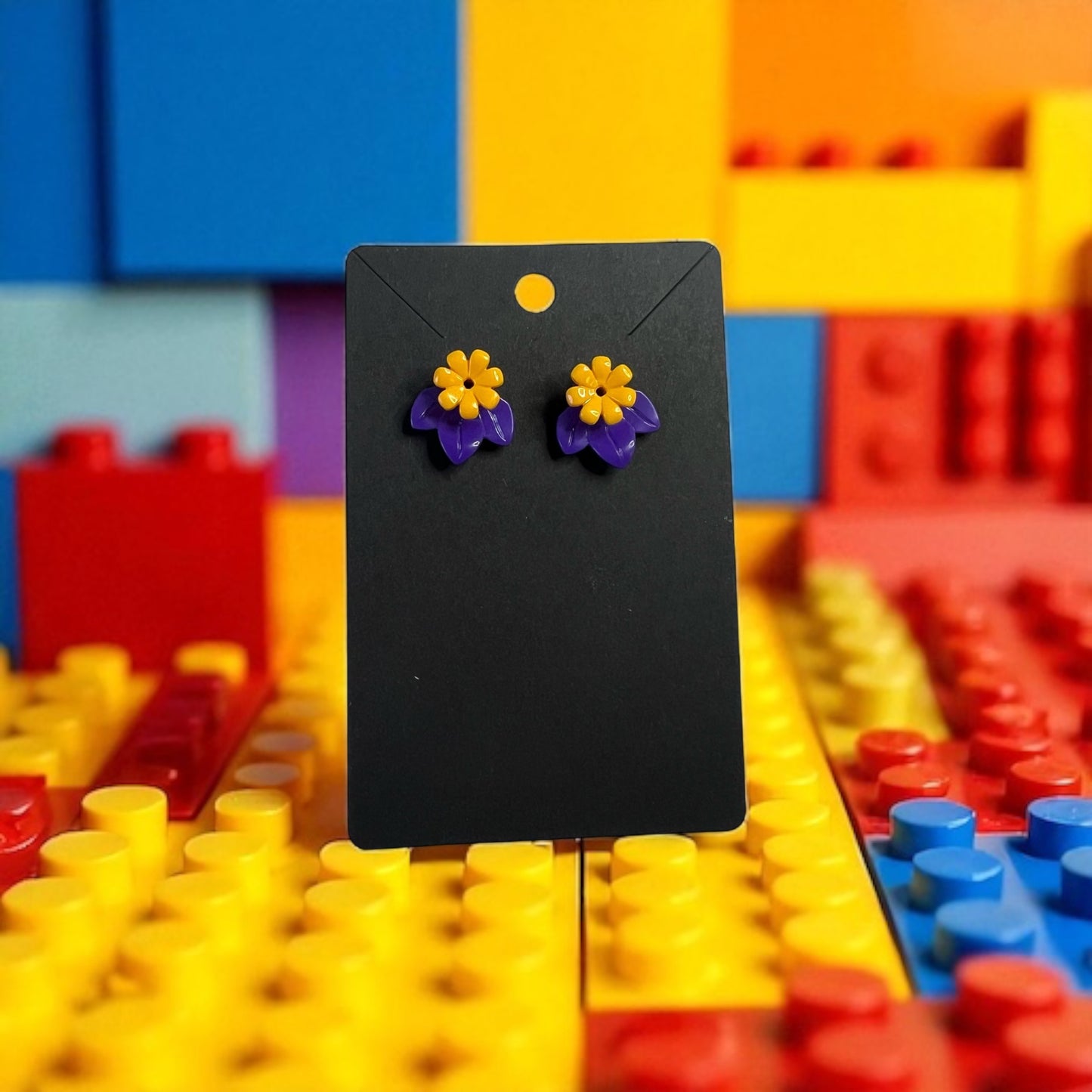 🌸 LEGO® 'Purple' Flower Stud Earrings – Pick Your Petals! 🌸