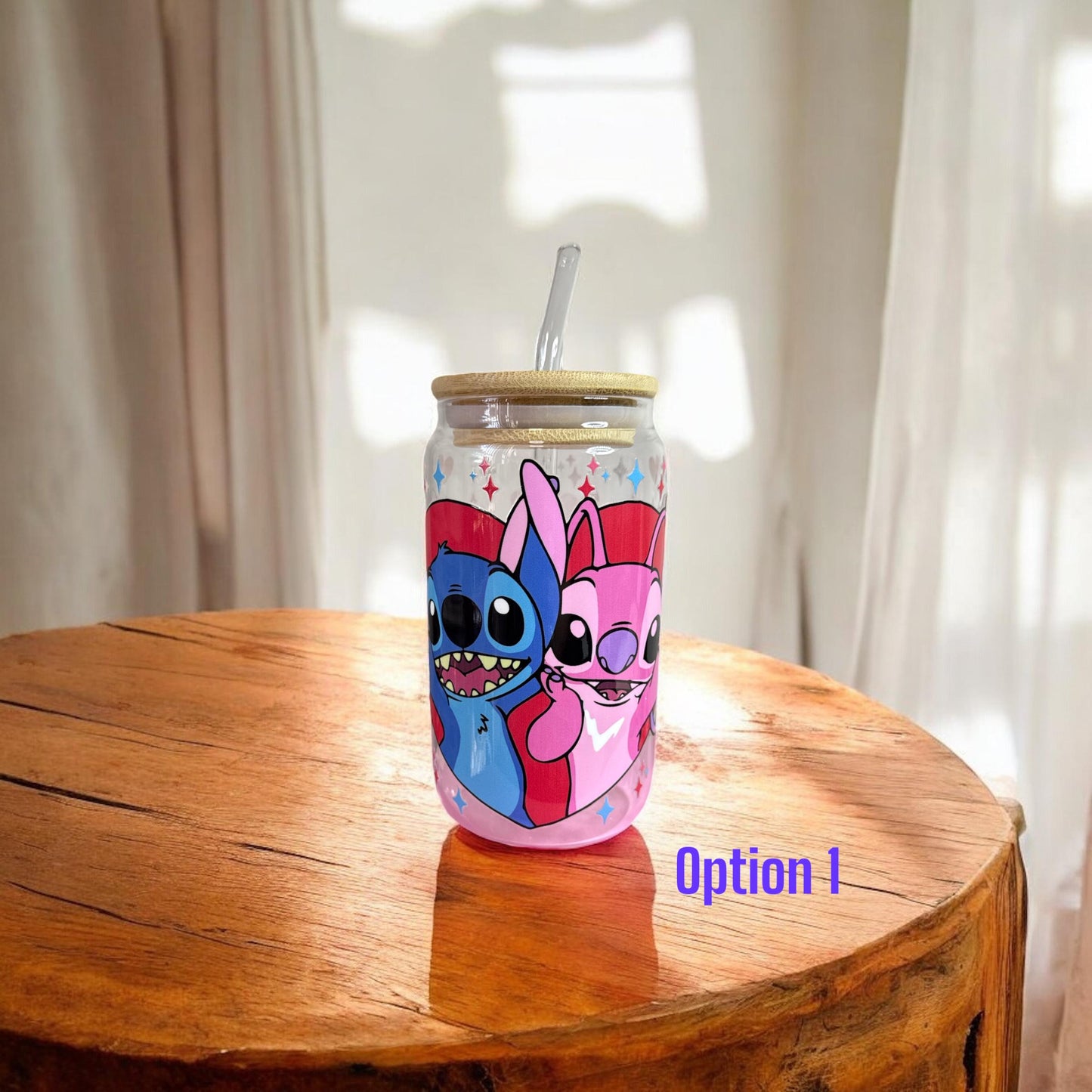 🌺 Lilo & Stitch-Inspired UV DTF Glass Tumbler – Sip with Aloha 🌺