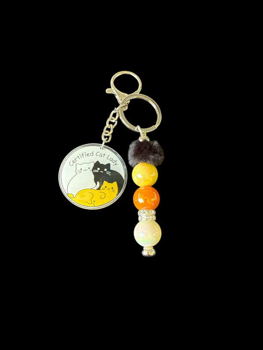 😻 “Certified Cat Lady” Silver Keychain 😻