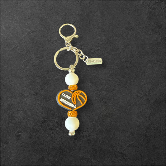 🏀 “I LOVE Basketball” Silver Keychain + Affirmation Pendant 🏀