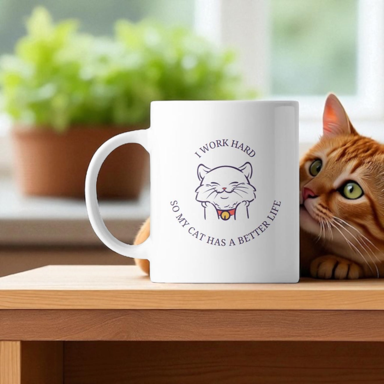 🐾 “I Work Hard So My Cat Has a Better Life” Coffee Mug ☕️