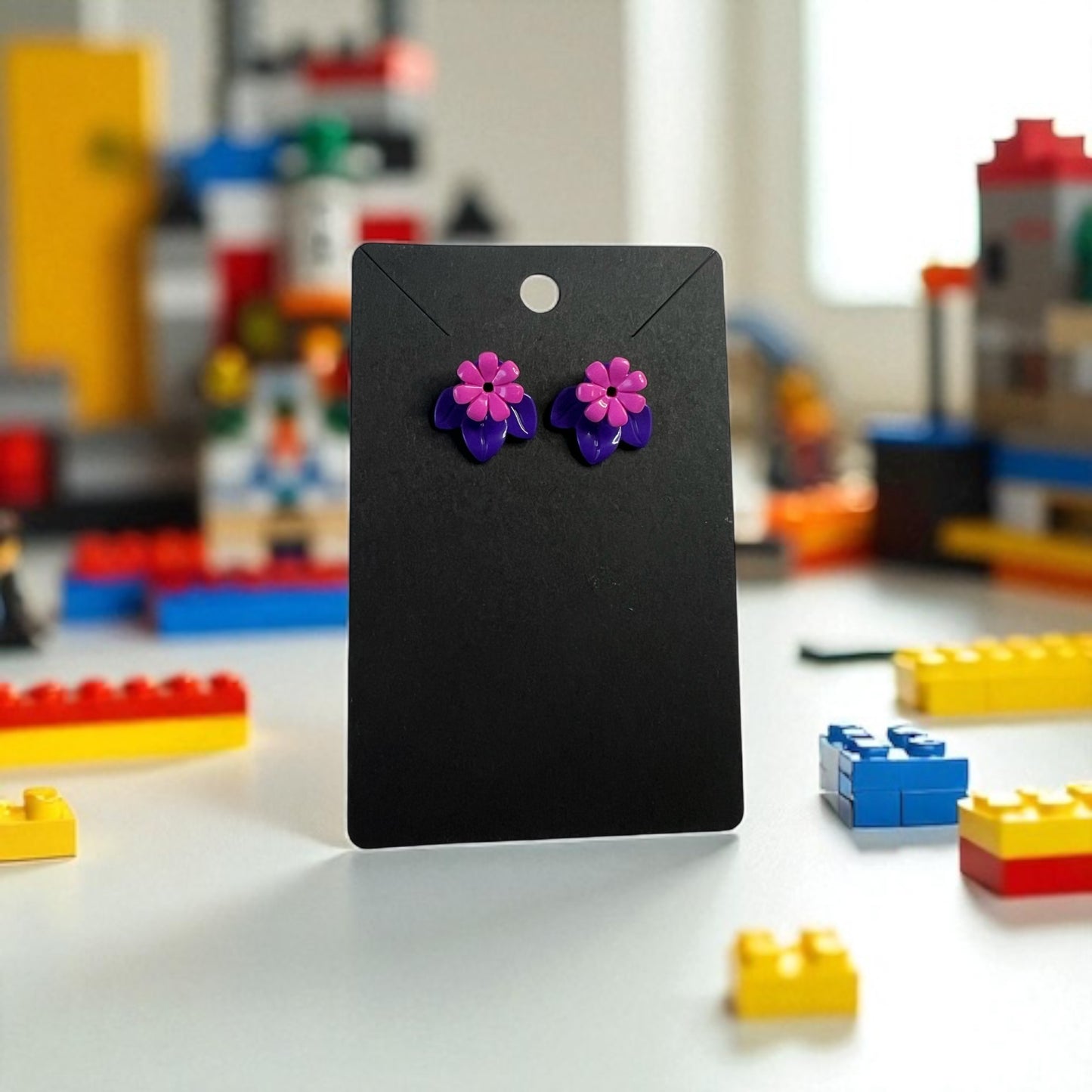 🌸 LEGO® 'Purple' Flower Stud Earrings – Pick Your Petals! 🌸