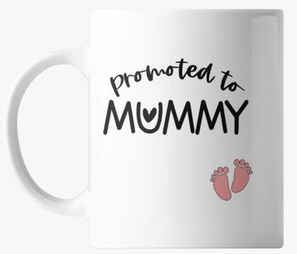 👣 “Promoted to Mummy” Mug – Cheers to Your New Favourite Title! 💕