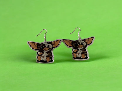 GIZMO - Gremlin Inspired Silver Drop-Hook Earrings
