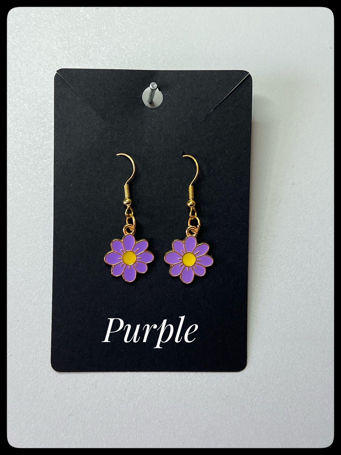 🌼Flower Gold-Plated Drop Hook Earrings - VARIOUS COLOURS 🌼