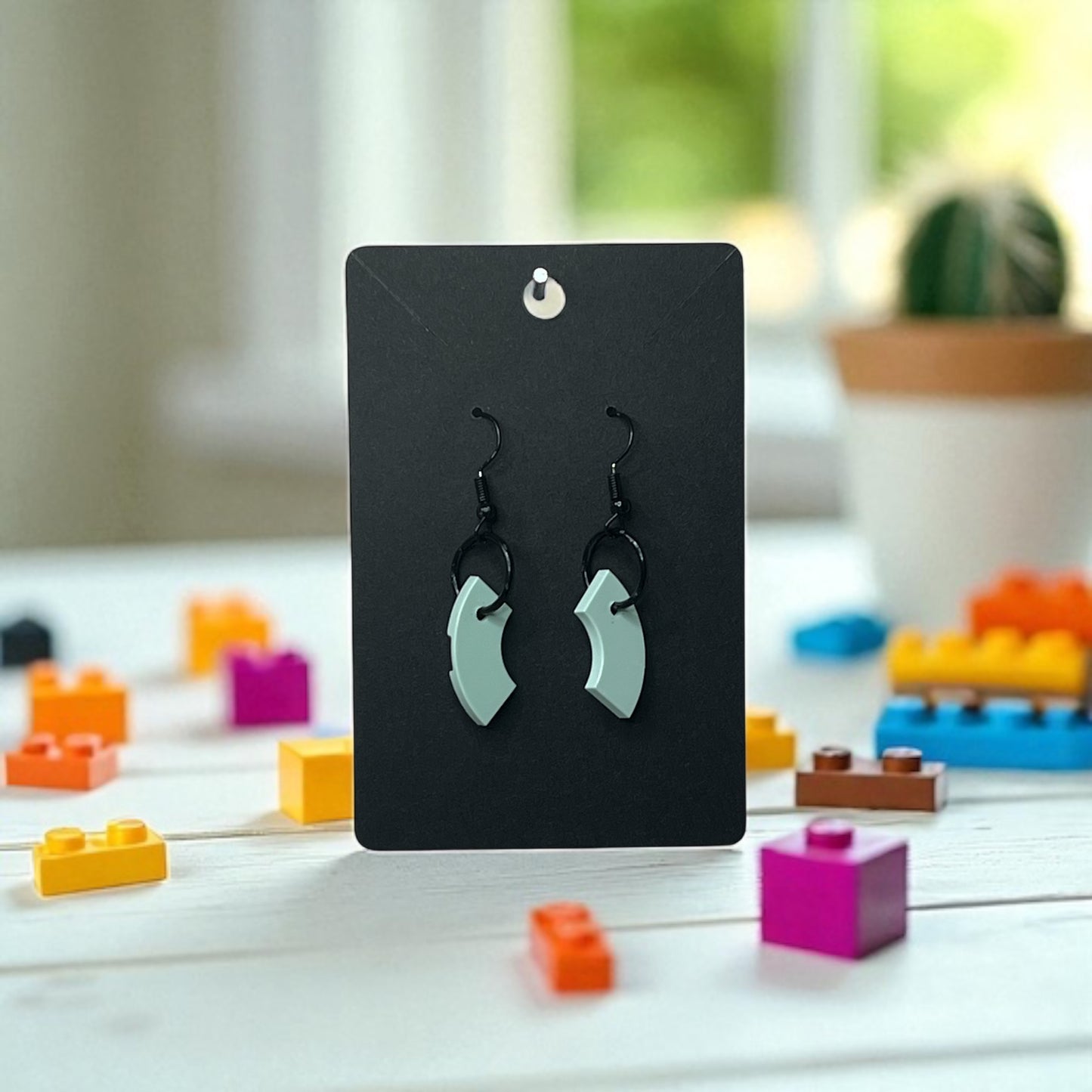 ⚡ LEGO® Geo Black Drop-Hook Earrings ⚡