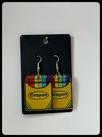 Crayon Silver Drop-Hook Earrings