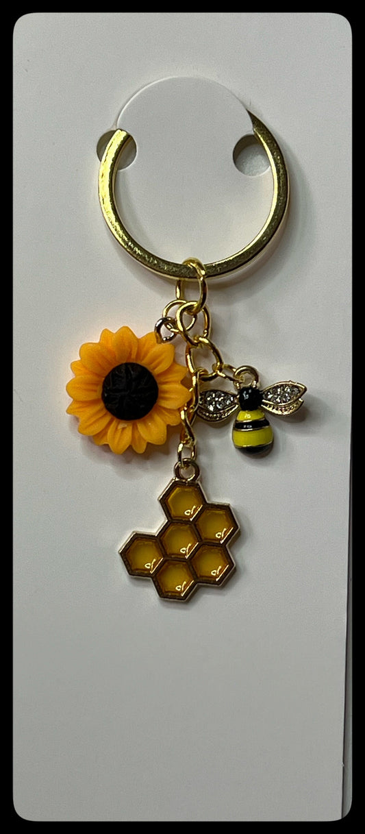BEE Happy Gold-Plated Keychain – A Touch of Sunshine on the Go! 🌻🐝✨