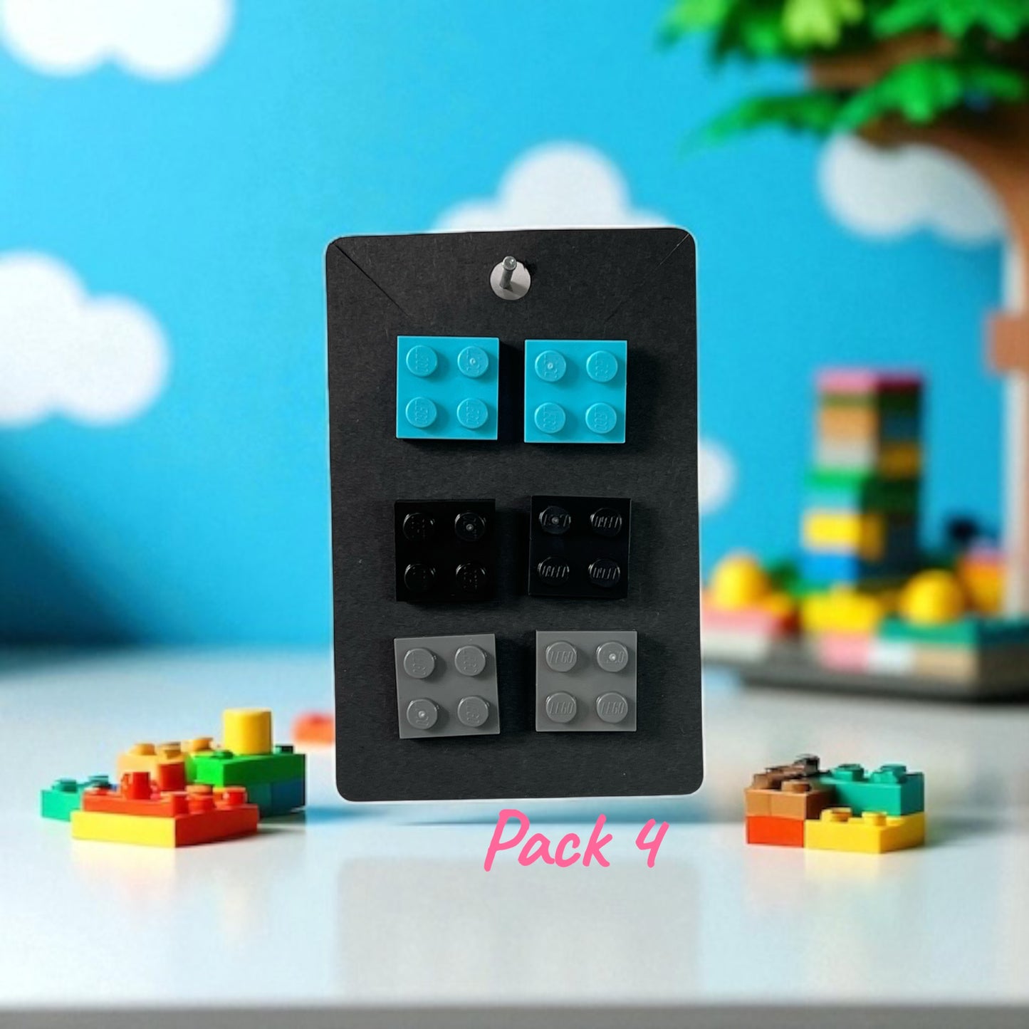 🧱 🧩 LEGO® 2x2 Plate Set on Silver Stud Earrings 🧩 🧱