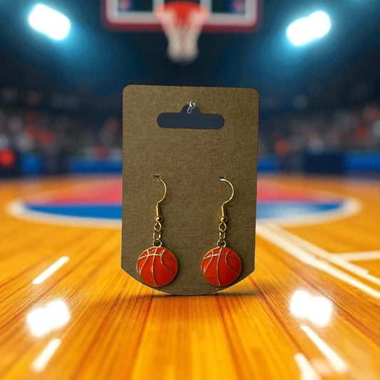 🏀 Basketball Gold-Plated Hook Earrings 🏀