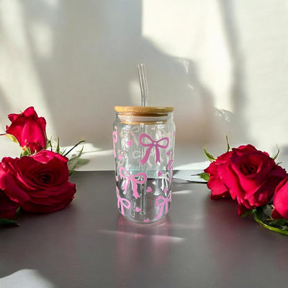 🎀 Ribbon UV-DTF Glass Tumbler — Sip With Purpose 🎀