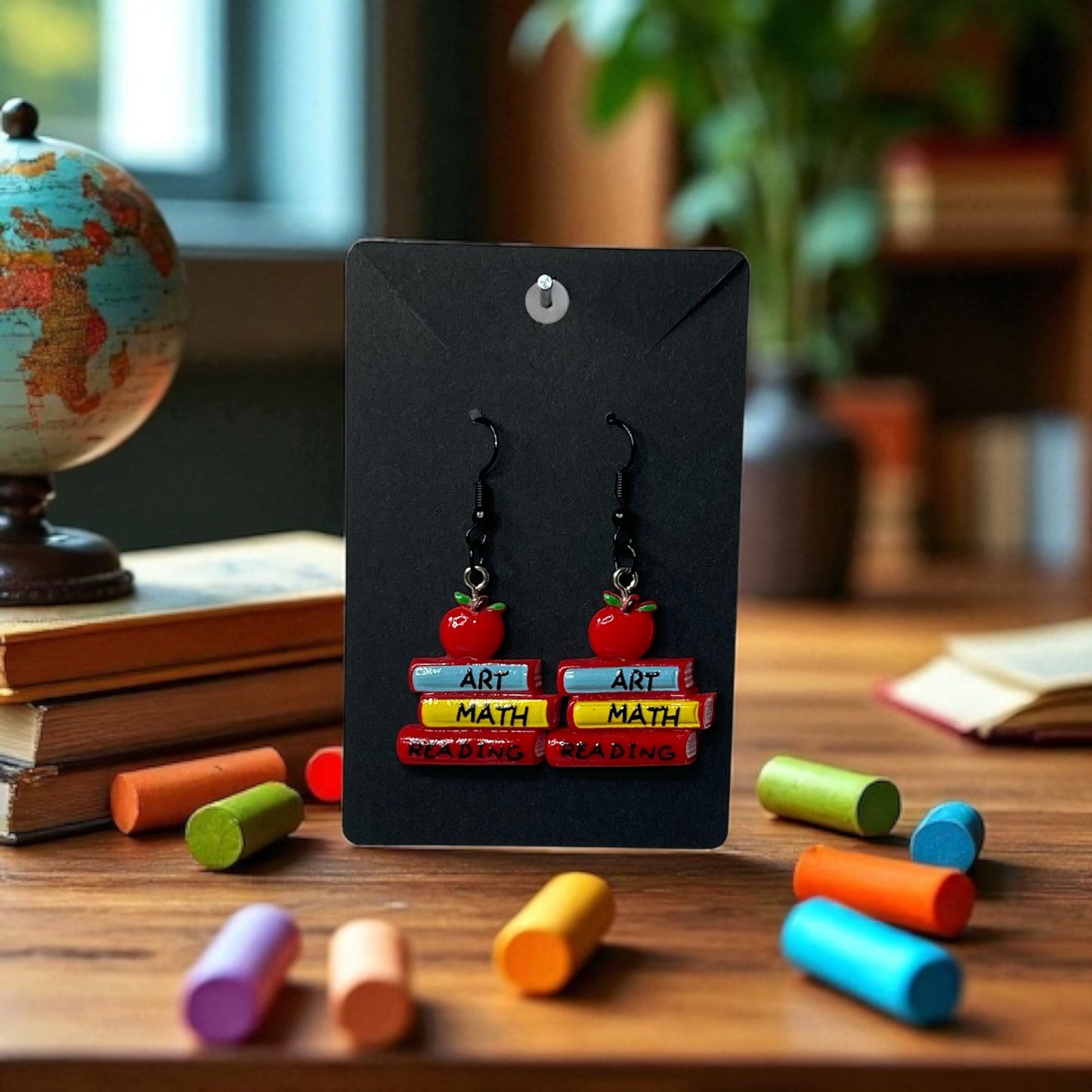Teacher Inspired Black Drop-Hook Earrings