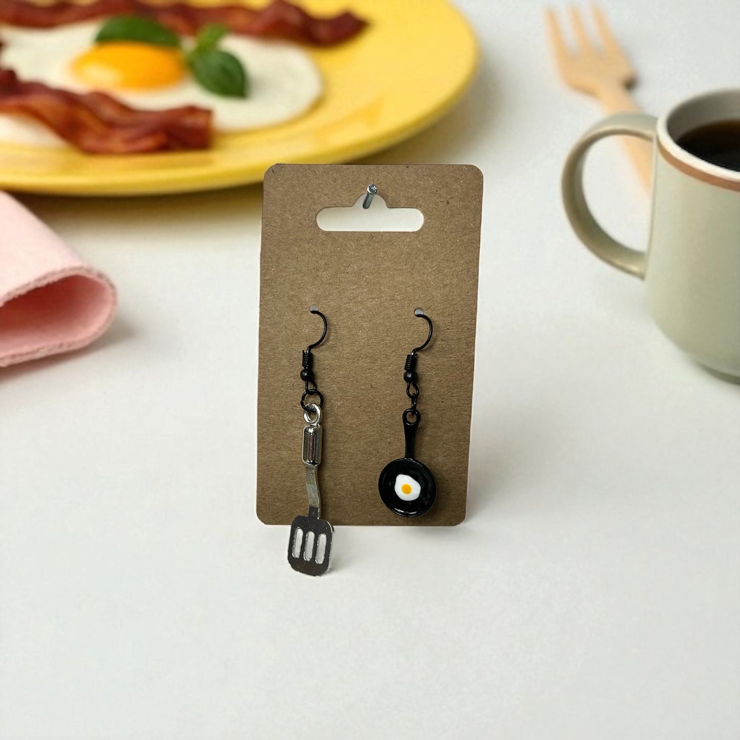🍳🥄✨ Novelty Fry Pan Earrings – Available in Two Fun Styles! 🍳🥄✨