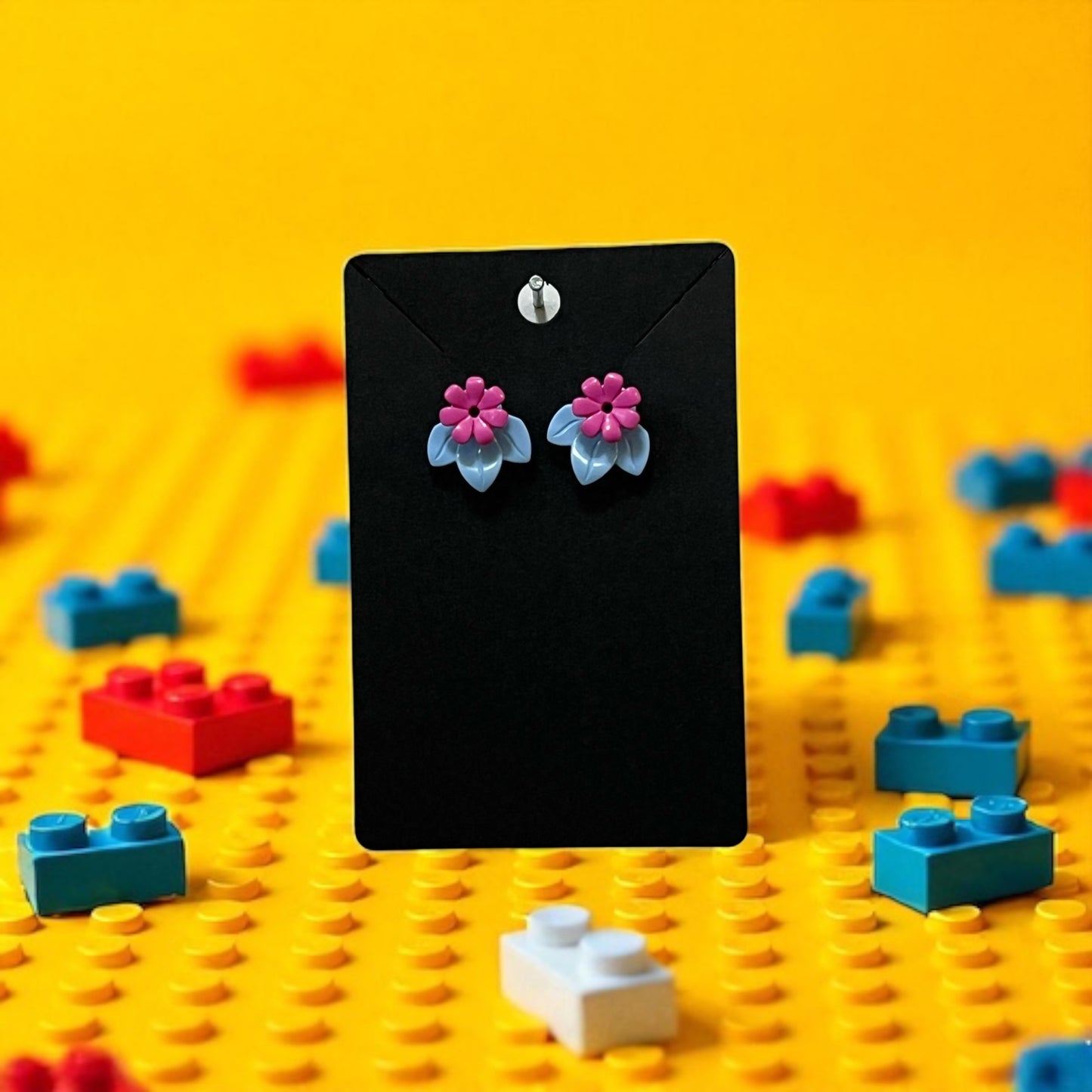 🌸 LEGO® 'Sand Blue' Flower Stud Earrings – Pick Your Petals! 🌸