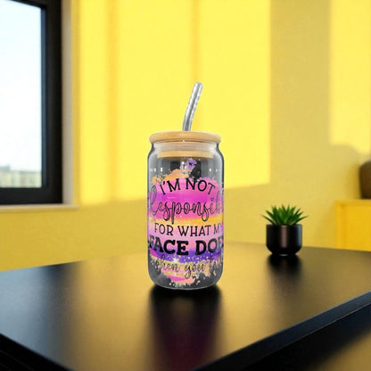 🍹 Cheeky Glass Cups with Glass Straw 🍹